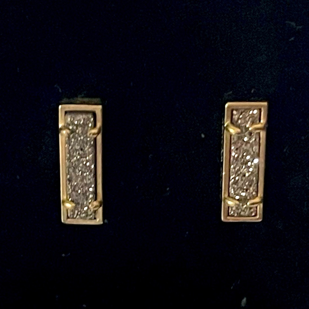 Kendra Scott Platinum Drusy Bar Studs
